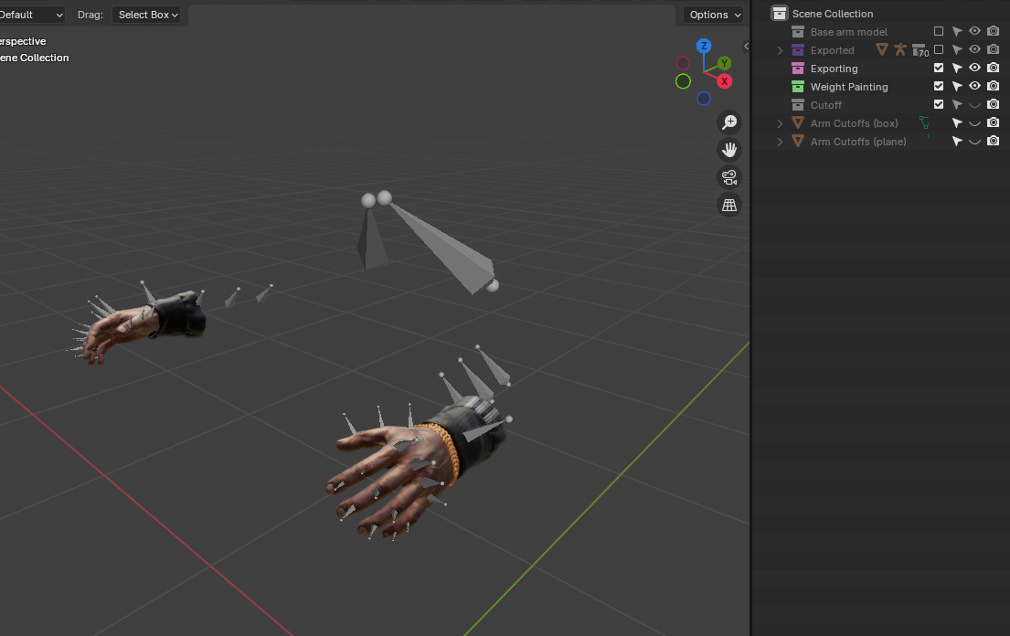 Viewport of VRHands' Blender file
